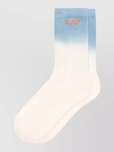 Autry Unisex Gradient Socks Reinforced Design Ribbed In White