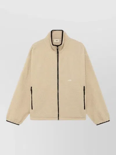 Autry Unisex Jacket High Collar Elastic Cuffs In Neutral