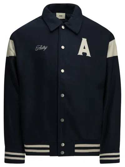 Autry "varsity College" Bomber Jacket In Blue