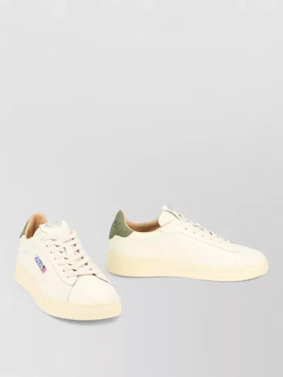 Autry Vintage Effect Lace Up Sneakers Soft Leather In Neutral