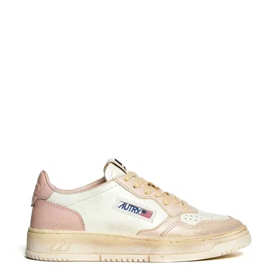 Autry Vintage Lace-up Low-top Sneakers With Retro Accents In Multi