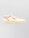 Autry Vintage Leather Sneakers Perforated Toe In Neutral
