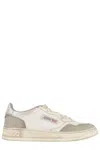 Autry Vintage Leather Sneakers With Pointed Toe And Signature Heel In Neutral