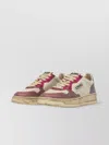 Autry Low-top Leather Sneakers With Vintage Effect In Purple