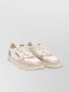 Autry Medalist Low Sneakers Super Vintage In White Rose And Blackboard Leather Shoes