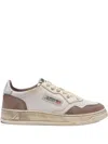 Autry Medalist Low Suede-insert Leather Sneakers In Brown