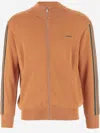 Autry Solid Color Sweatshirt With Zip Closure And Contrasting Deta In Orange