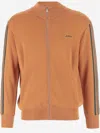 Autry Solid Color Sweatshirt With Zip Closure And Contrasting Deta In Orange