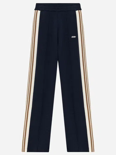 AUTRY AUTRY VISCOSE BLEND TROUSERS WITH LOGO
