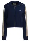 Autry Viscose Blend Zippered Sweatshirt Sweatshirts Blue In Blue