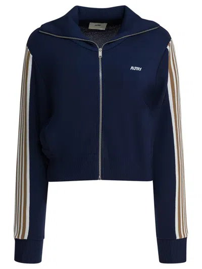 AUTRY AUTRY VISCOSE BLEND ZIPPERED SWEATSHIRT