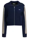 Autry Viscose Blend Zippered Sweatshirt Sweatshirts Blue In Blue