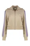 Autry Knitted Tennis-style Zip Sweatshirt In Beige