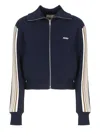 Autry Viscose Sweatshirt With Front Zip In Black