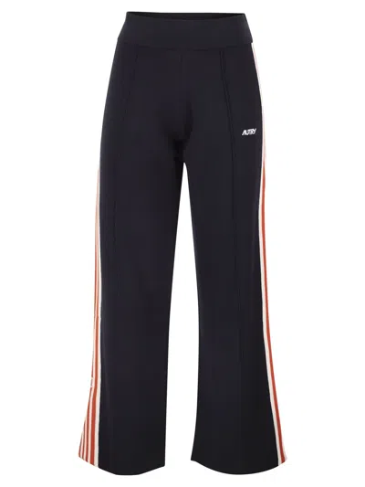 Autry Viscose Track Trousers With Side Stripes In Black