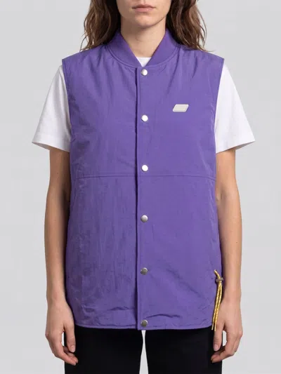 Autry Nylon Bomber Vest With Logo In Blue