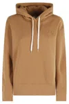 Autry Drawstring Hooded Knitwear With Ribbed Cuffs In Brown