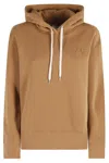 Autry Walnut Cotton Hoodie With Adjustable Hood In Brown