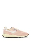 Autry Low Sneaker With Suede Panels And Rubber Sole In Pink