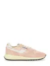 Autry Low Sneaker With Suede Panels And Rubber Sole In Pink