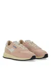 Autry Low Sneaker With Suede Panels And Rubber Sole In Pink