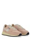 Autry Low Sneaker With Suede Panels And Rubber Sole In Pink