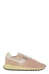 Autry Reelwind Low Nylon And Leather Craquele Pepper And White Sneakers