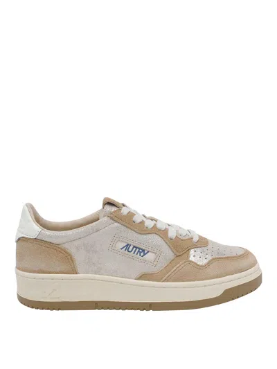 Autry White And Beige Medalist Sneakers In Multi