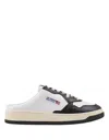 Autry White And Black Medalist Mule Sneakers In White
