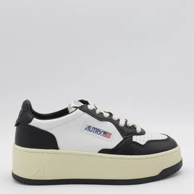 Autry White And Black Sneakers In Neutral