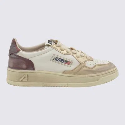 AUTRY WHITE AND BROWN METAL SNEAKERS