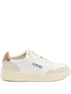 Autry White And Caramel 'medalist Low' Sneakers In Leather With Suede Inserts