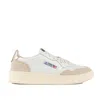 Autry White And Gold Leather And Suede Medalist Low Sneakers In Neutral