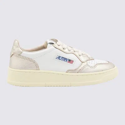 Autry White And Gold Sneakers