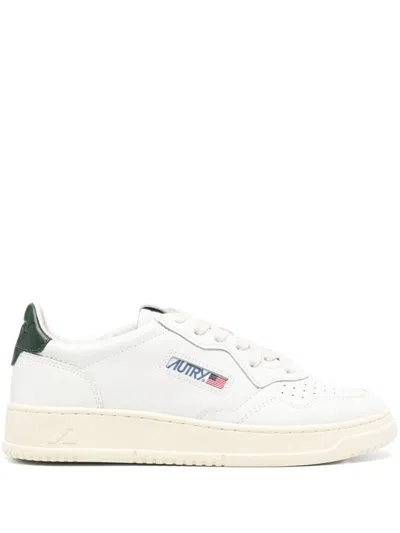 Autry White And Green 'medalist' Sneakers