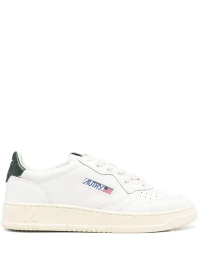 Autry White And Green 'medalist' Sneakers