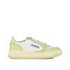 Autry White And Green Two-tone Leather Medalist Low Sneakers In Green