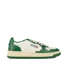 Autry White And Green Two-tone Leather Medalist Low Sneakers In Multi