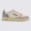 Autry Medalist Low Sneakers Super Vintage In White Rose And Blackboard Leather Shoes In Multi