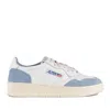 Autry 'medalist' White Low Top Sneakers With Logo Detail In Light Blue, White