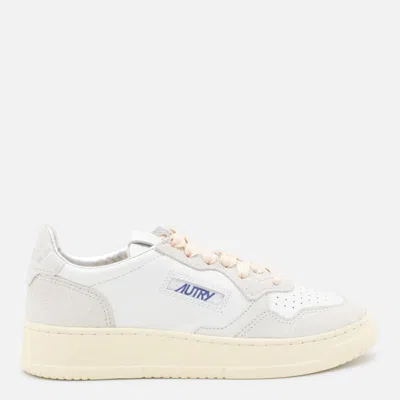 Autry White And Light Grey Leather Medalist Low Sneakers