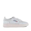 Autry White And Pink Tint Scraped Effect Suede Medalist Low Sneakers In White