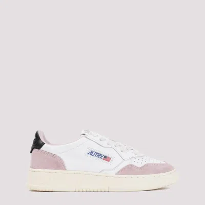 Autry White And Powder Pink Suede Sneakers