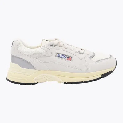 Autry White And Silver Leather Hyperway Sneakers In Gray