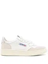Autry White And Silver 'medalist Low' Sneakers In Leather With Suede Inserts
