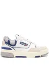 Autry White Blue Lace Up Sneakers In White