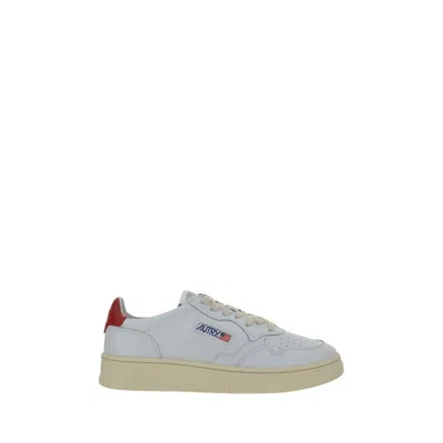 Autry White Calf Leather Bos Taurus Low Top Sneakers