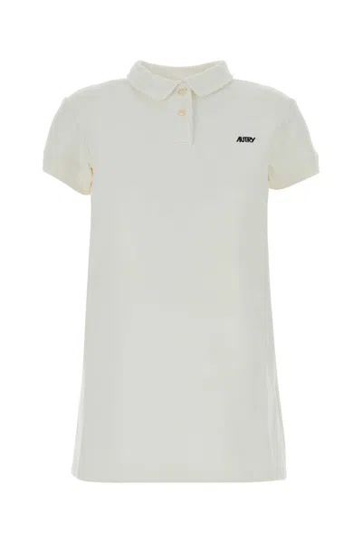 Autry Cotton Dress Polo Collar Short Sleeves In Neutral
