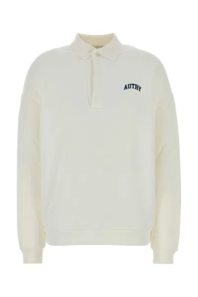 Autry White Cotton Polo Shirt In Neutral