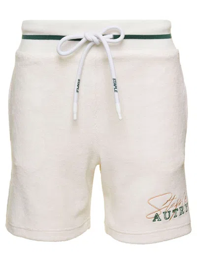 Autry White Bermuda Shorts With Drawstring And Staple X Logo Detail